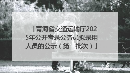 青海省交通运输厅2025年公开考录公务员拟录用人员的公示（第一批次）