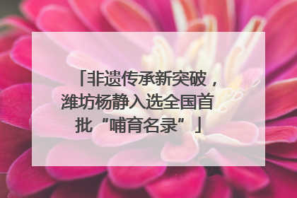 非遗传承新突破，潍坊杨静入选全国首批“哺育名录”