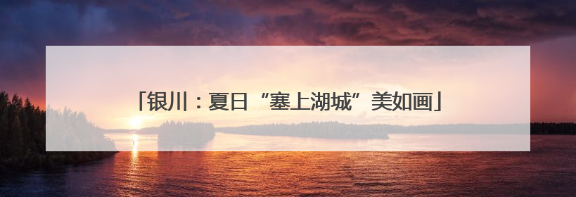 银川：夏日“塞上湖城”美如画