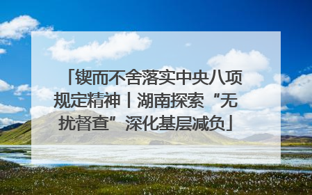 锲而不舍落实中央八项规定精神丨湖南探索“无扰督查”深化基层减负