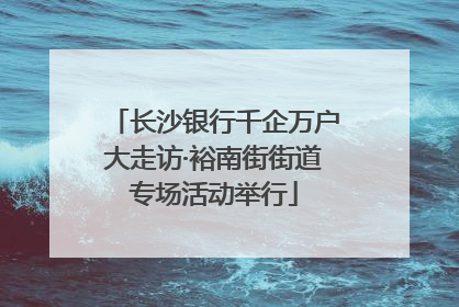 长沙银行千企万户大走访·裕南街街道专场活动举行