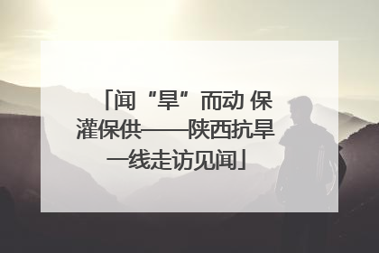 闻“旱”而动 保灌保供——陕西抗旱一线走访见闻