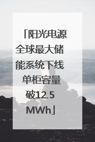 阳光电源全球最大储能系统下线 单柜容量破12.5MWh