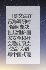 陈文清在青海调研时强调 坚决扛起维护国家安全和社会稳定职责使命 为谱写中国式现代化青海篇章贡献政法力量