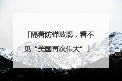 隔着防弹玻璃，看不见“美国再次伟大”