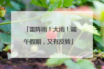 雷阵雨！大雨！端午假期，又有反转