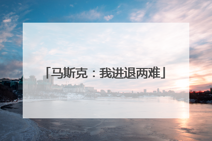 马斯克：我进退两难