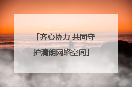 齐心协力 共同守护清朗网络空间
