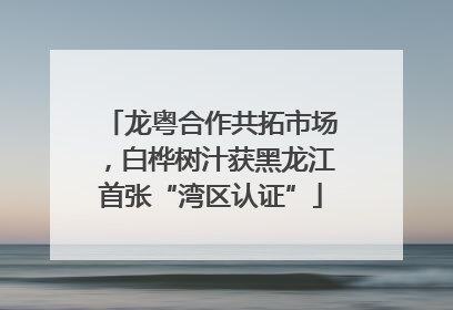 龙粤合作共拓市场，白桦树汁获黑龙江首张“湾区认证”