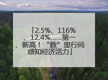 2.5%、116%、12.4%……第一、新高！“数”里行间感知经济活力