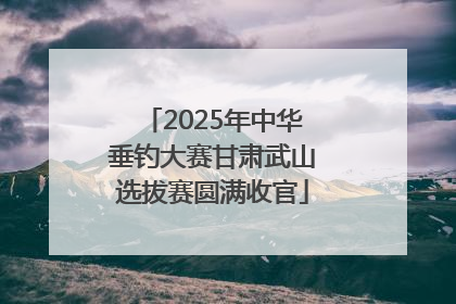 2025年中华垂钓大赛甘肃武山选拔赛圆满收官