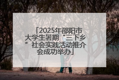 2025年邵阳市大学生暑期“三下乡”社会实践活动推介会成功举办
