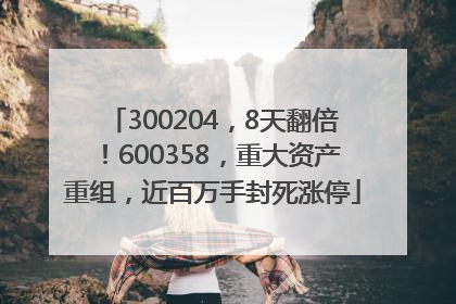 300204，8天翻倍！600358，重大资产重组，近百万手封死涨停