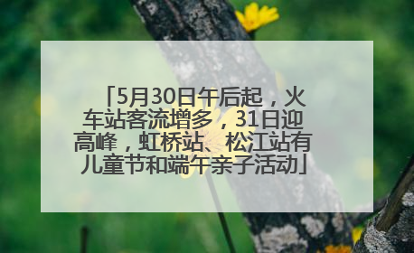 5月30日午后起，火车站客流增多，31日迎高峰，虹桥站、松江站有儿童节和端午亲子活动