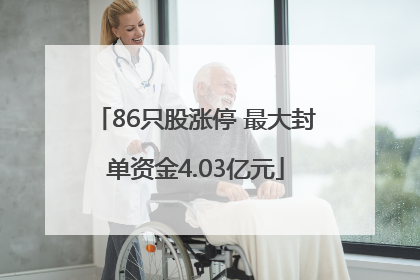 86只股涨停 最大封单资金4.03亿元